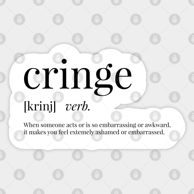 Cringe Definition Sticker by definingprints